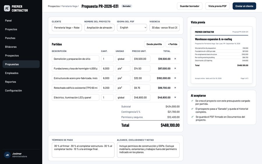 Editor de propuesta